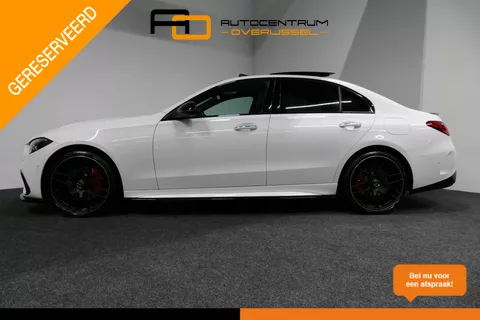 Mercedes-Benz C-klasse 300 e AMG Line / C63s AMG Diffuser / Panamericana Grille / Panoramadak / Elektr. verstelbare voorstoelen + memory / Ambienteverlichting / Laser Digital Light / Apple Carplay - Android Auto / Rondomzichtcamera / Stoelverwarming / 20'' LMV / Achteruitrijcamera /  Maxton Design Frontlip / Dodehoek detectie/ Stuurwielverwarming / Night pakket