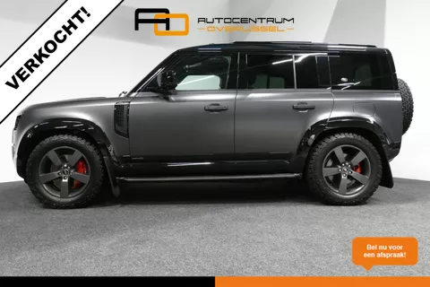 VERKOCHT Land Rover Defender 110 2.0 P400e 110 X / Panoramadak / Elektr. verstelbare voorstoelen + memory / Matrix LED / Rondomzichtcamera / HUD / Koelkast in armleuning / Head-up / Apple Carplay - Android Auto / Stoelkoeling &amp; verwarming / Luchtvering / Meridian Surround Sound / Elektr. wegklapbare trekhaak / Stuurwiel verwarmd / 20'' LMV / Camera in binnenspiegel