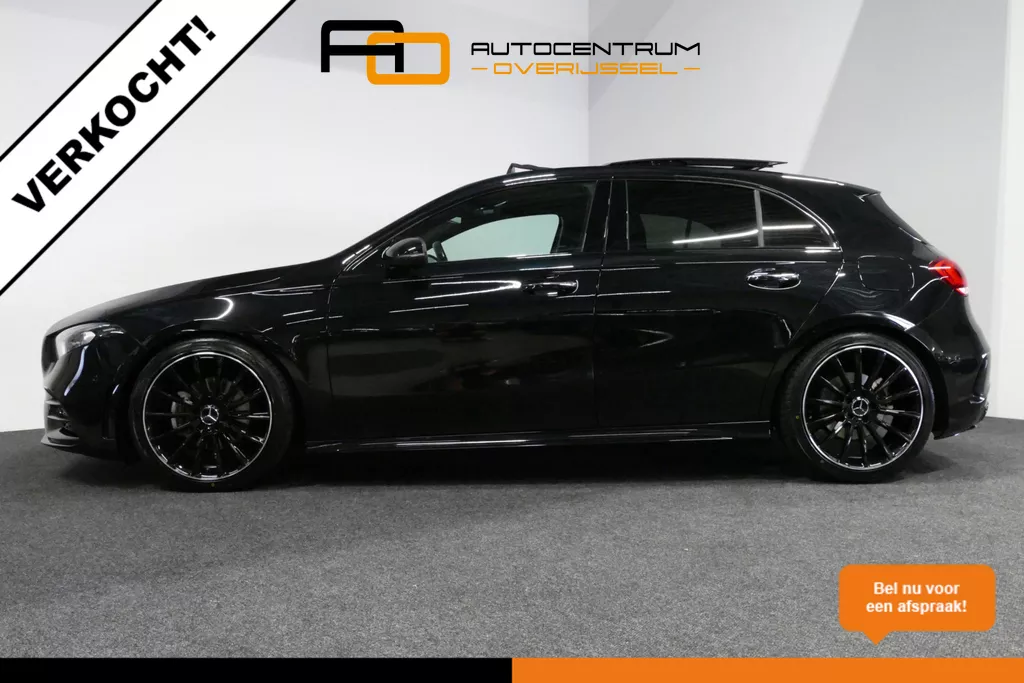 VERKOCHT Mercedes-Benz A-klasse 200 AMG Line Mercedes-Benz A-klasse 200 AMG Line / A45 AMG Diffuser / Panamericana Grill / Night Pakket / Panoramadak / Elek. stoelen + memory / Sfeerverlichting / 19'' LMV / Apple Carplay - Andriod Auto / Widescreen / Stoelverwarming / Navigatie / Keyless / Multibeam LED / Achteruitrijcamera / DAB+ / Dodehoek sensor