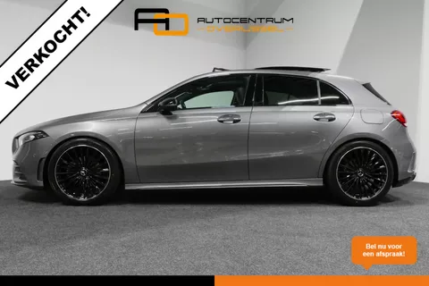 VERKOCHT Mercedes-Benz A-klasse 200 AMG Line Mercedes-Benz A-klasse 200 AMG Line / A45 AMG diffuser / Panamericana grill / Panoramadak / Elektr. verstelbare voorstoelen (memory) / Apple Carplay - Andriod Auto / Multibeam LED / Sfeerverlichting / Achteruitrijcamera / Stoelverwarming /Widescreen / Night pakket / Dynamic Select / Cruise Control