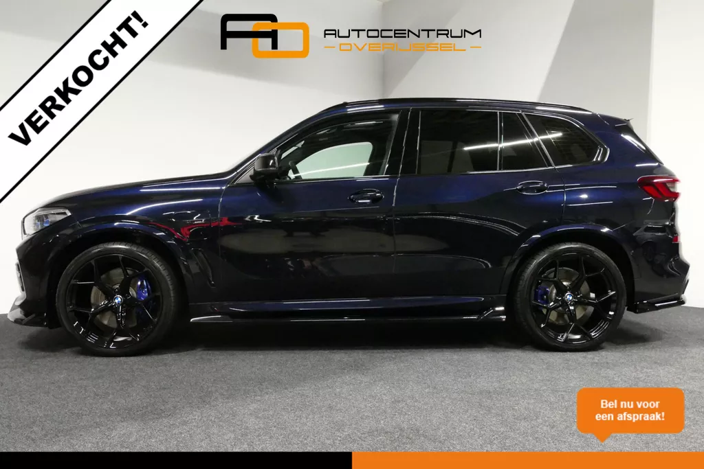 VERKOCHT BMW X5 xDrive45e M Sport BMW X5 xDrive45e M Sport / Maxton Design Bodykit V.2 / M Aerodynamica-pakket / Panoramadak / Elektr. verstelbare voorstoelen (memory) / Luchtvering / Bower &amp; Wilkins Diamond Surround Sound / Head-Up Display / LED Laserlight / 22'' LMV / Stoelverwarming voor &amp; achter / Trekhaak (wegklapbaar) / Apple Carplay - Andriod Auto / Keyless / Active Cruise Control / Luxe Lederen interieur