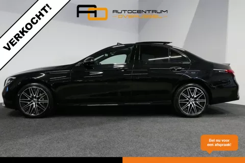 VERKOCHT Mercedes-Benz E-klasse 300 e Business Solution AMG / E63 AMG Grill / E63 AMG Diffuser / Panoramadak / Burmester Sound System / Sfeerverlichting / LED Koplampen / 19'' LMV / Night pakket / Apple Carplay - Andriod auto / Stoelverwarming / Achteruitrijcamera / Widescreen